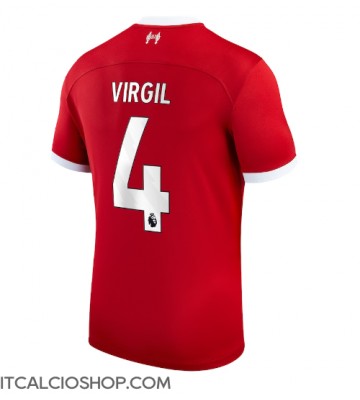 Liverpool Virgil van Dijk #4 Prima Maglia 2023-24 Manica Corta